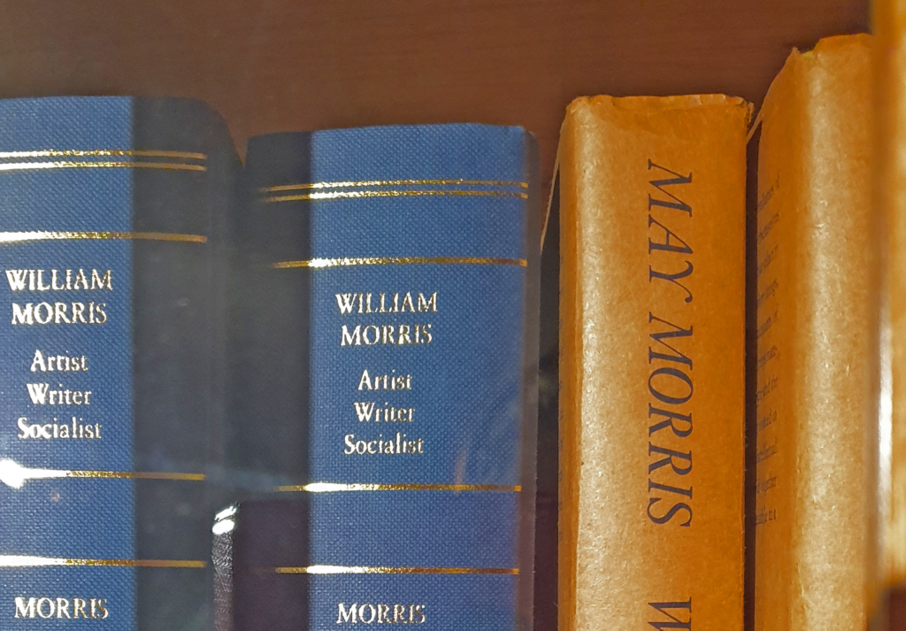 William Morris books on shelf